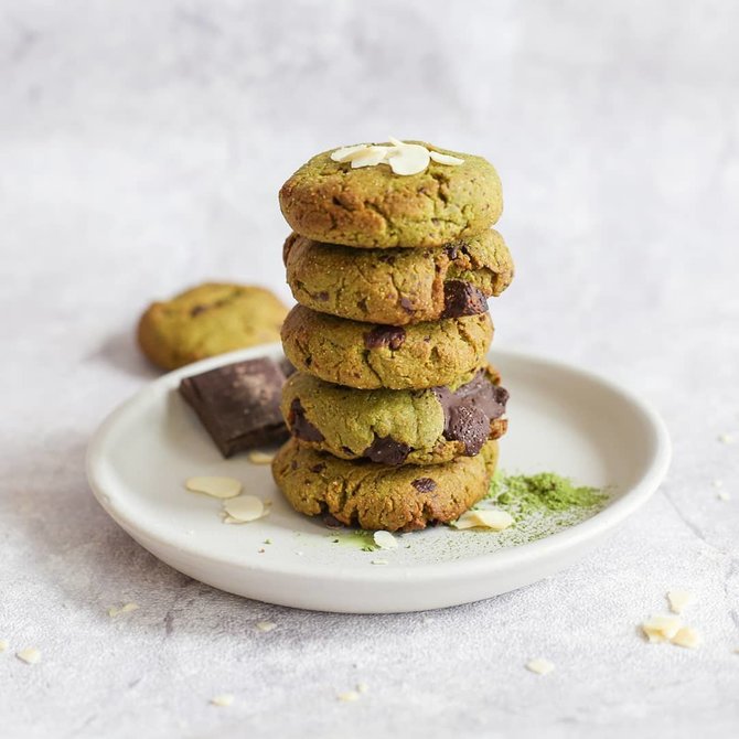 Tinklaraštininkės nuotr. /Žalieji sausainiai, nuspalvinti matcha arbata