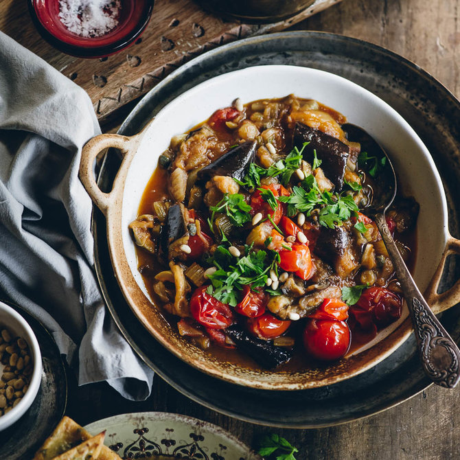 Nidos Degutienės nuotr./Baklažanų troškinys iš Sicilijos „caponata“