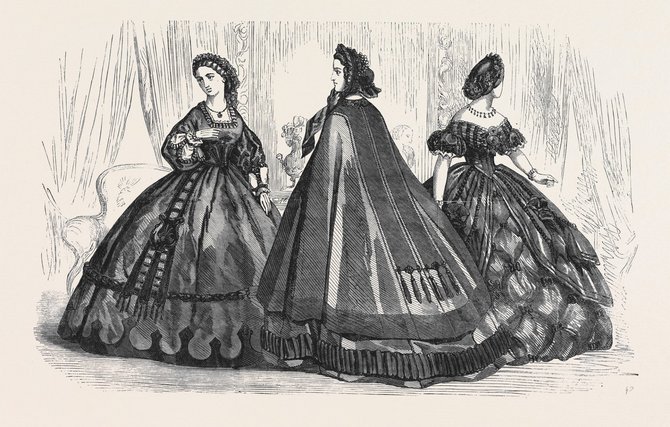 Vida Press nuotr./Gedulo kostiumai iš 1861 m. mados žurnalo