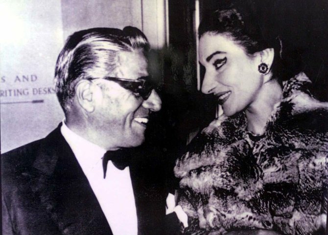Vida Press nuotr./Maria Callas ir Aristotelis Onassis