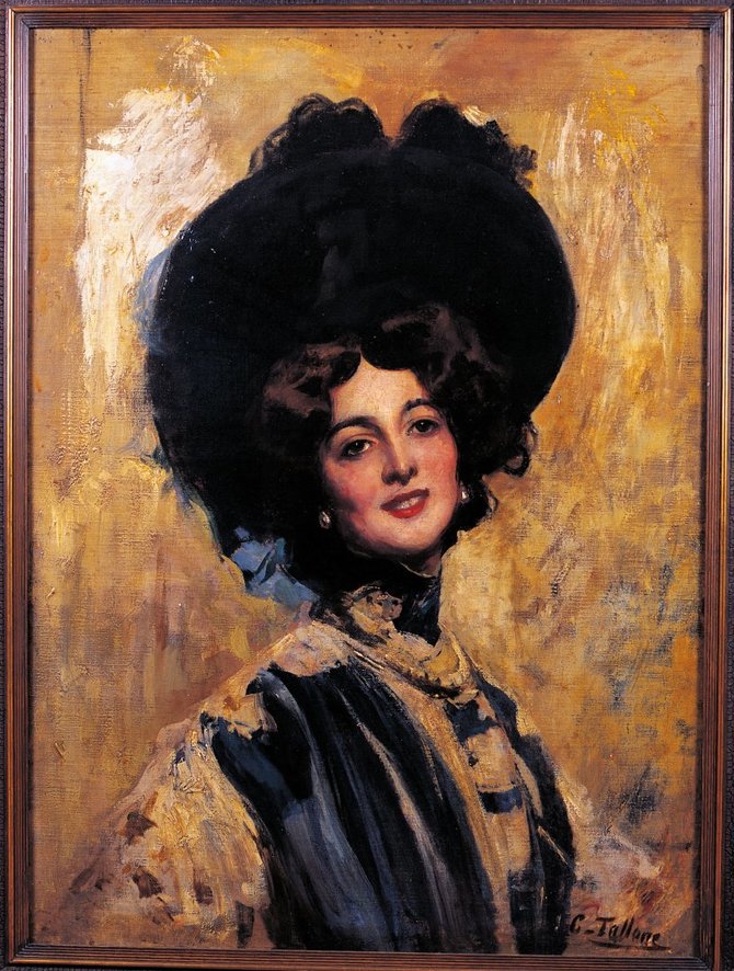 Vida Press nuotr./Cesare Tallone nutapytas Linos Cavalieri portretas (apie 1905 m.)