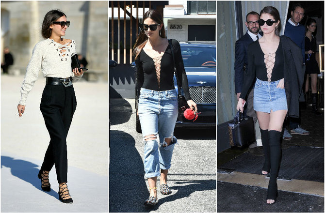 Vida Press nuotr./Diletta Bonaiuti („Isabel Marant“), Lily Aldridge, Selena Gomez, („Alexander Wang”)