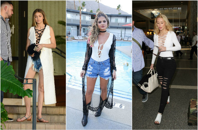 Vida Press nuotr./Gigi Hadid („Carmar Denim”), Thassia Naves, Iggy Azalea („Missguided”) 