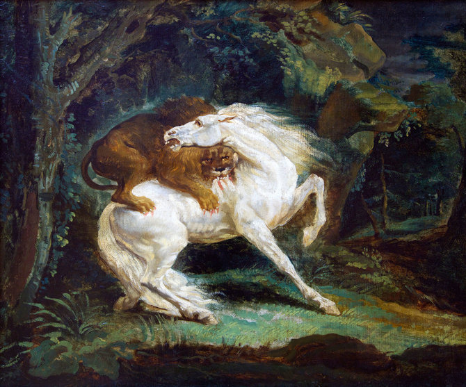Vida Press nuotr./Théodore’o Géricault paveikslas „Liūtas užpuola žirgą“