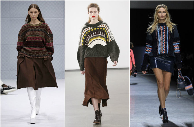 Vida Press nuotr./BALENCIAGA, PRINGLE OF SCOTLAND, VERSACE kolekcijų modeliai