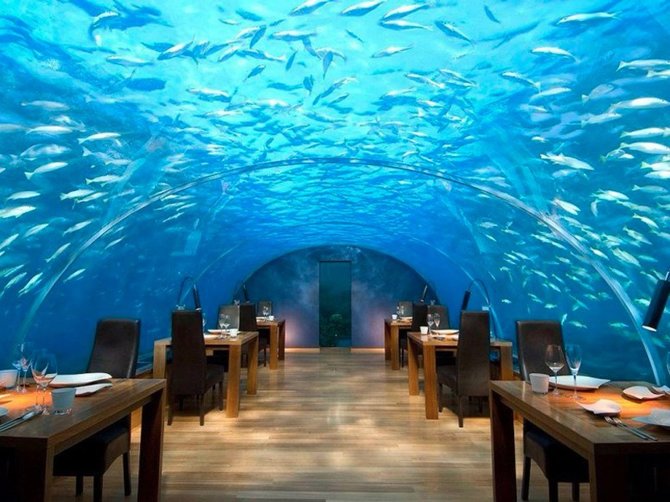 „Conrad Hotels“ nuotr./„Ithaa Undersea Restaurant“