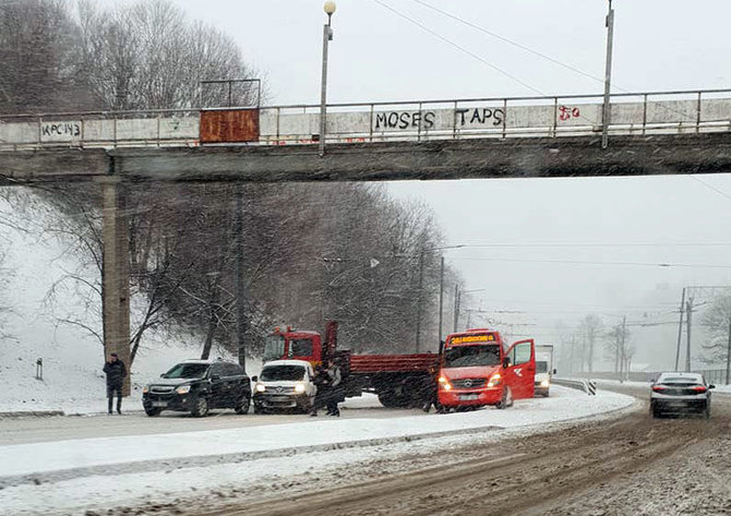 Kur stovi policija Kaune nuotr./Avarijos Kaune