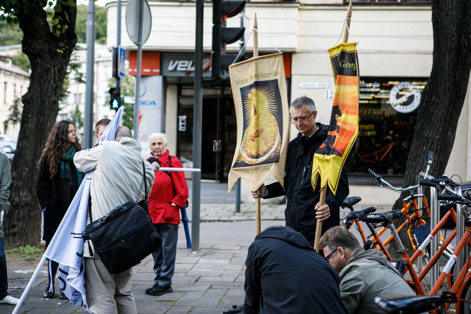 Eriko Ovčarenko / 15min nuotr./Maldininkų protestas prieš eitynes