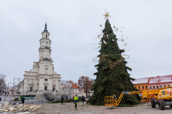 Eriko Ovčarenko / BNS nuotr./Kauno Kalėdų eglės pristatymas