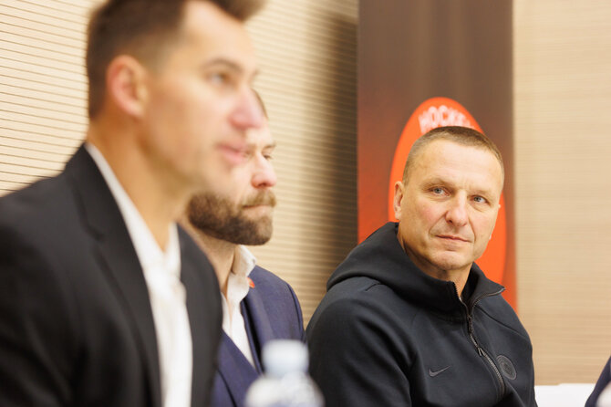 Eriko Ovčarenko / BNS nuotr./U20 Pasaulio čempionato spaudos konferencija