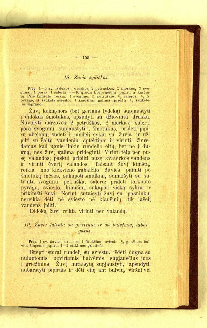Vincentinos Zavadzkos receptas „Žuvis žydiškai“, užrašytas 1907 m.