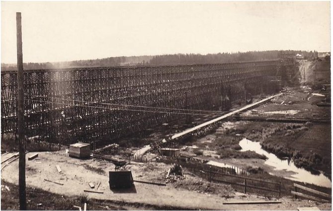Lyduvėnų geležinkelio tiltas 1915-1916 m. / RKIM nuotr.