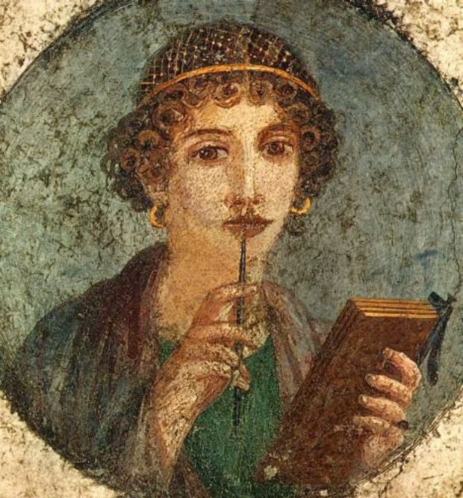 Wikipedia.org nuotr./Graikų poetės Sapfo portretas.