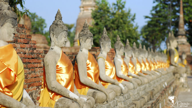 Tomo Baranausko nuotr./Tas pats Ajutajos miestas Tailande, bet priešingas vaizdas: puikiai išlikę Budos statulos vienoje iš šventyklų.