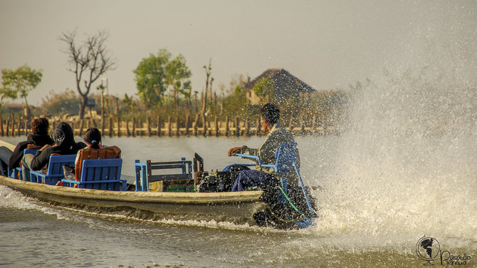 „Pasaulio piemuo“ nuotr./Kiekvieną rytą į Inlės ežerą Birmoje išplaukia laibų medinių valčių flotilė.