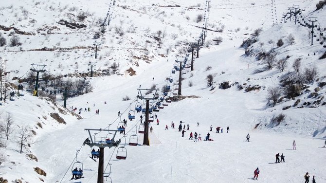 Kelioniuakademija.lt nuotr./Ant Hermono kalno įrengtas slidinėjimo kurortas Izraelyje