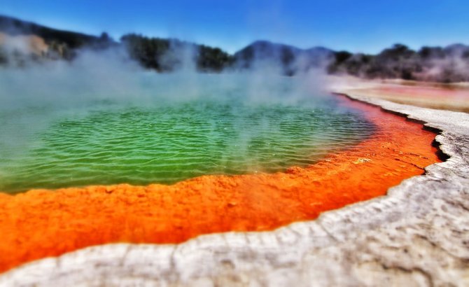 Kelioniuakademija.lt nuotr./Šampano baseinas Rotorua mieste