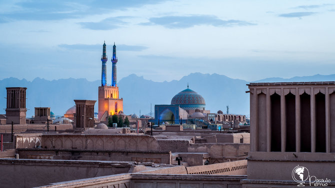 Tomo Baranausko/Pasaulio piemuo nuotr./Džemia mečetės Jazde minaretai – aukščiausi Irane 