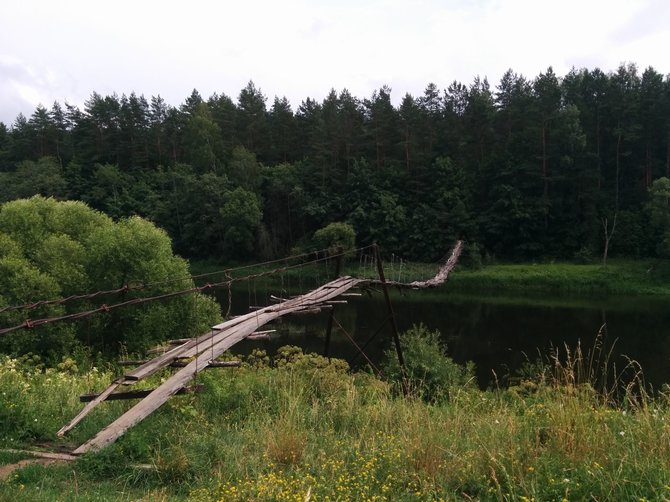 Mariaus Zelenio nuotr./Beždžionių tiltas per Nerį Liucionių miestelyje