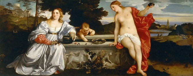 Wikipedia.com/Tiziano. Amor Sacro y Amor Profano (Galería Borghese, Roma)