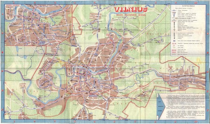 „Gatvės gyvos“ nuotr./1981 metų Vilniaus žemėlapis