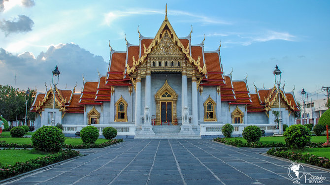 Tomo Baranausko/ Pasaulio piemuo nuotr./Marmurinė Wat Ben šventykla Bankoke – ankstesniojo Tailando karaliaus kelionių po Europą rezultatas