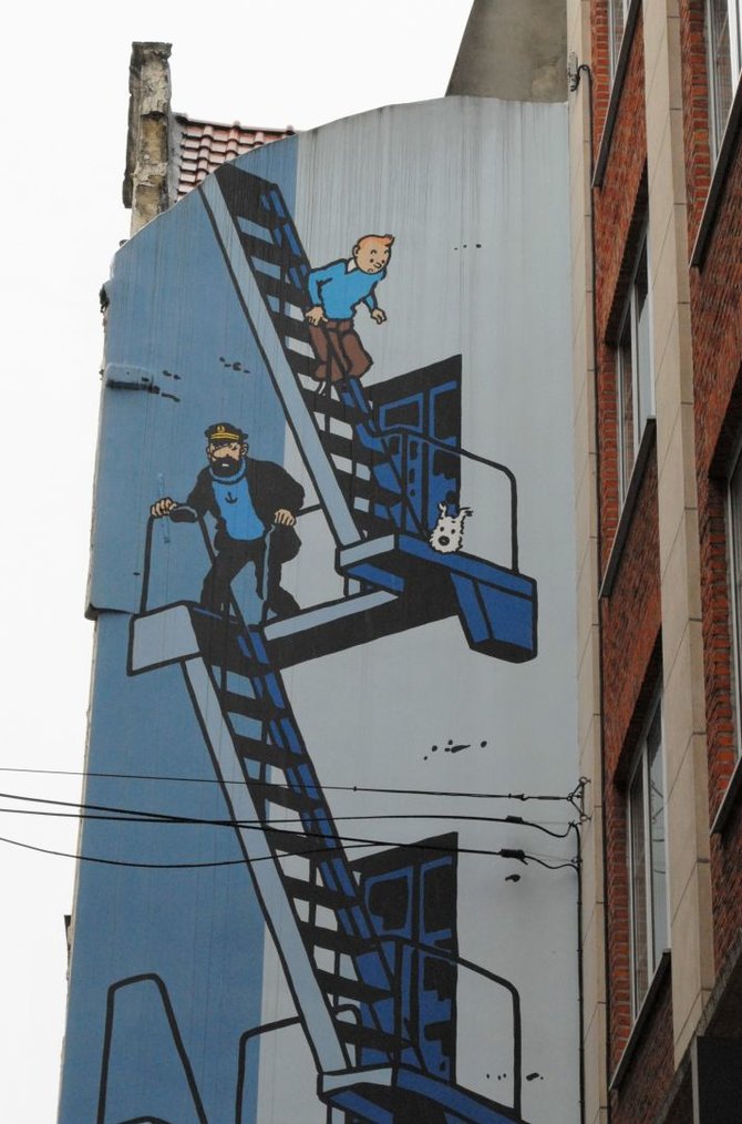 Saulės Paltanavičiūtės nuotr./Komiksai – belgų kultūros dalis (pavaizduotas Tintinas su šunimi Sniegeliu)