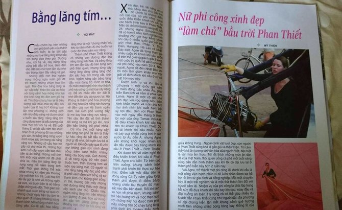 Straipsnio herojų nuotr./Straipsnis Vietnamo spaudoje apie lietuvę oreivę Agnę Simonavičiūtę