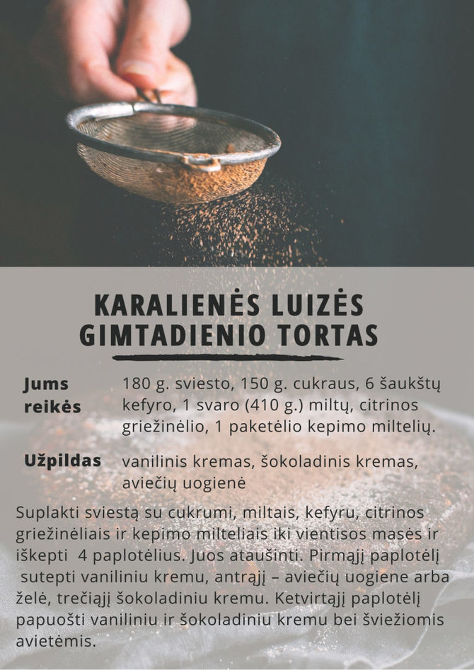 Klaipėdos TIC nuotr./Karalienės Luizės torto receptas