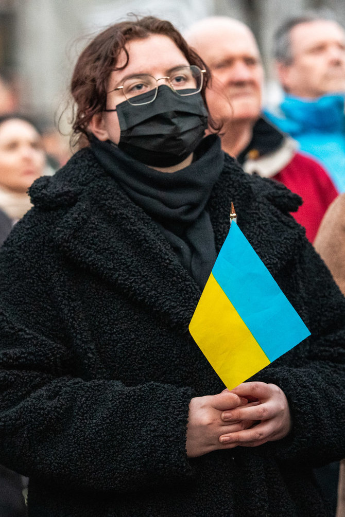 Domo Rimeikos nuotr./Klaipėdiečiai išreiškė solidarumą su ukrainiečiais.