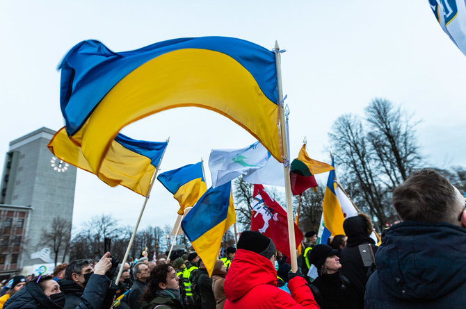 Domo Rimeikos nuotr./Klaipėdiečiai išreiškė solidarumą su ukrainiečiais