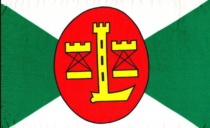 Organizatorių nuotr./Senoji P. Lindenau laivų statyklos vėliava