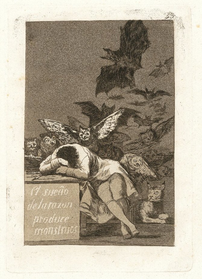 Metropoliteno meno muziejus/F.Goya „Proto miegas gimdo pabaisas“. 1799 m.