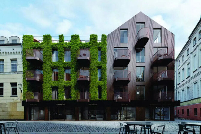 Bendrovės nuotr./Pastato Klaipėdos senamiestyje vizualizacija