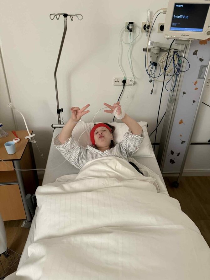 Asmeninio albumo nuotr./Evelina po operacijos