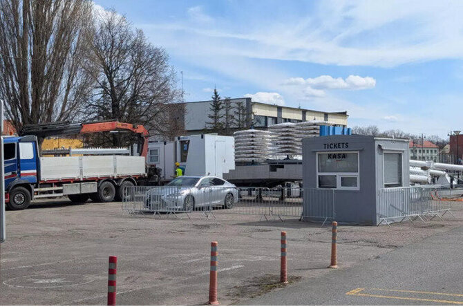 „Vakarų ekspreso“ nuotr./Ruošiama vieta apžvalgos ratui Klaipėdoje