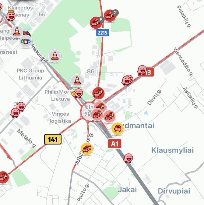 Facebook grupės „Klaipėdos reidai II“ nuotr./Spūstys Jakų žiede