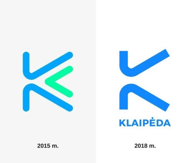 Linkedin nuotr./Žinovai netruko rasti panašumų tarp D.Stuokos 2015 metais kurto ženklo ir naujojo Klaipėdos ženklo.