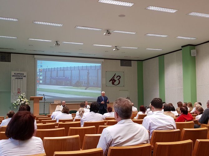 J. Andriejauskaitės / 15min nuotr./Klaipėdos universitetinė ligononėje vyko darbuotojų susirinkimas