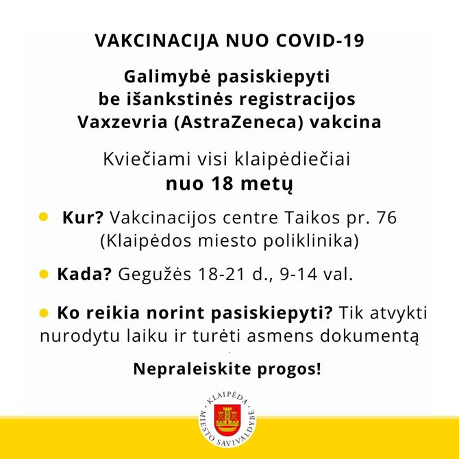 Klaipėdos savivaldybės nuotr./Vakcinavimas Klaipėdoje