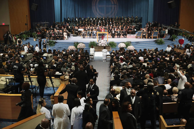 AFP/„Scanpix“ nuotr./Arethos Franklin laidotuvės