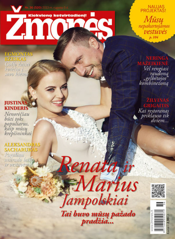 Žurnalo „Žmonės“ viršelis/Renata Uzialkaitė ir Marius Jampolskis