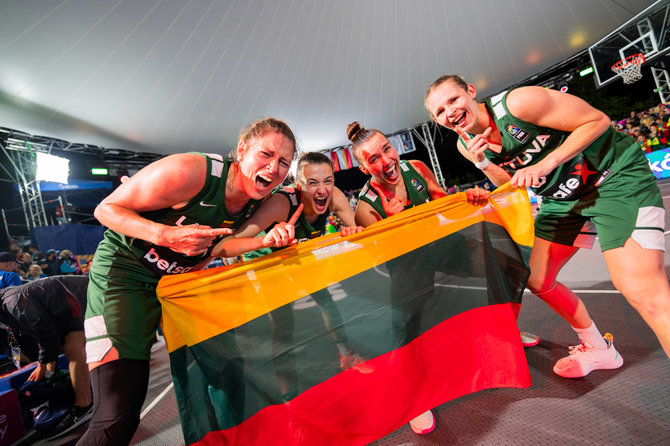 Vytauto Dranginio nuotr./Lietuvos moterų 3x3 krepšinio rinktinė – Europos žaidynių čempionė