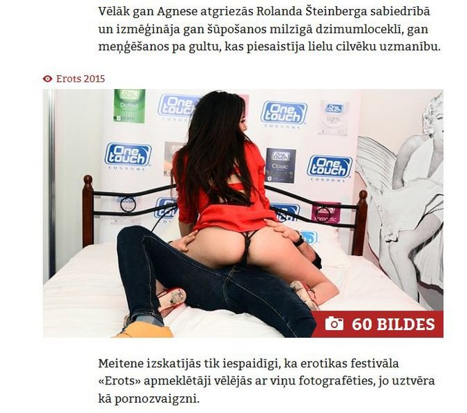 Sejas.tvnet.lv nuotr./Agness Landau erotikos parodoje Latvijoje