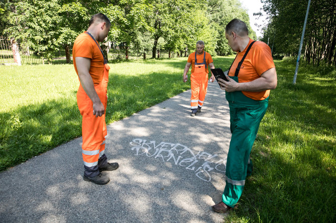 Juliaus Kalinsko / 15min nuotr./ S.Skverneliui skirtas įžeidžiantis užrašas