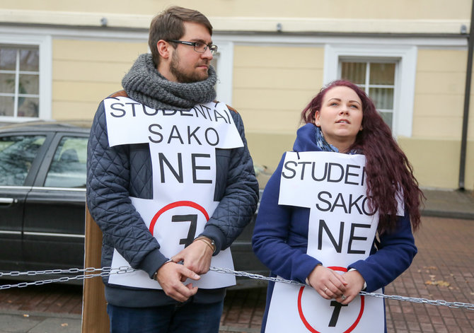 Juliaus Kalinsko/15min.lt nuotr./Studentų piketas