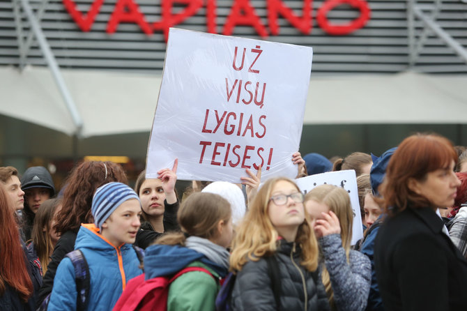 Juliaus Kalinsko / 15min nuotr./Antakalnio progimnazijos mitingas