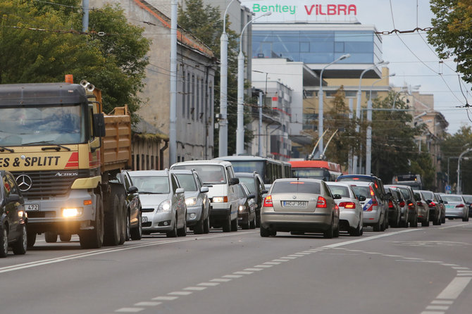 Vilniaus Naujamiestyje transporto spūstys