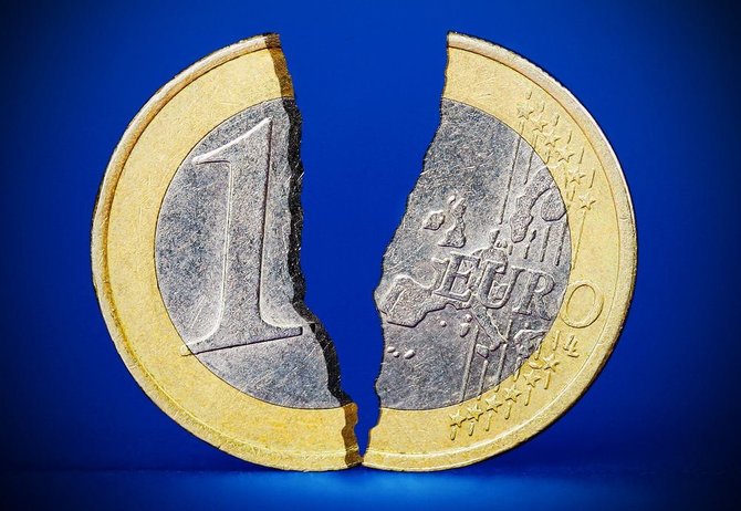 BFL nuotr./Suskilusi euro moneta