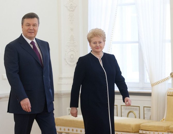 BFL/Vyginto Skaraičio nuotr./Viktoras Janukovyčius ir Dalia Grybauskaitė